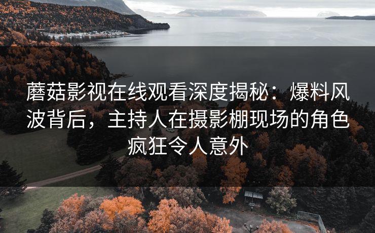 蘑菇影视在线观看深度揭秘：爆料风波背后，主持人在摄影棚现场的角色疯狂令人意外