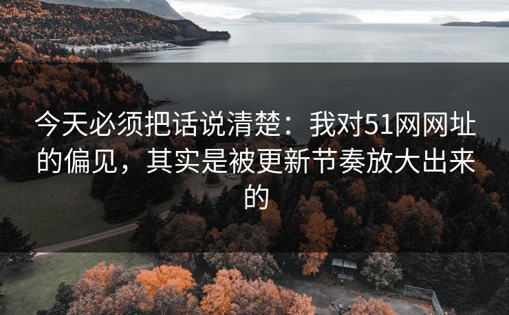 今天必须把话说清楚:我对51网网址的偏见,其实是被更新节奏放大出来的 今天必须把话说清楚:我对51网网址的偏见,其实是被更新节奏放大出来的